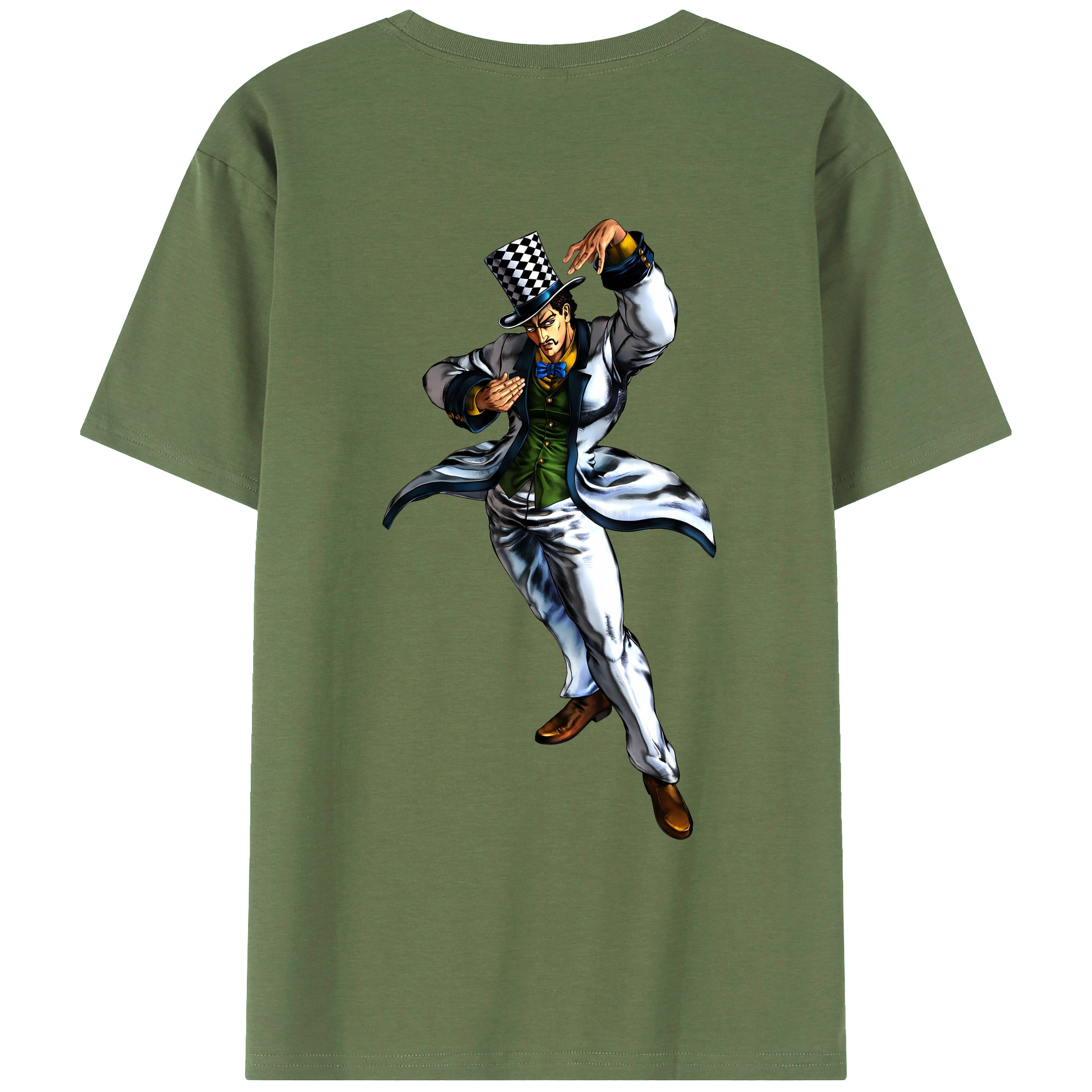 （画像用） ジョジョの奇妙な冒険 ウィル?アントニオ?ツェペリ JoJo's Bizarre Adventure Will Anthonio Zeppeli 綿100％ メンズ半袖Tシャツ（バックプリント） 通気性